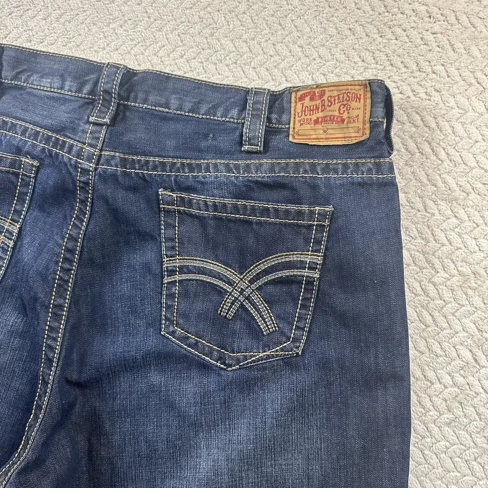 John B Stetson Jeans Men's 44x40 Big Tall 1312 Modern Straight Leg 100% Cotton - Picture 8 of 16